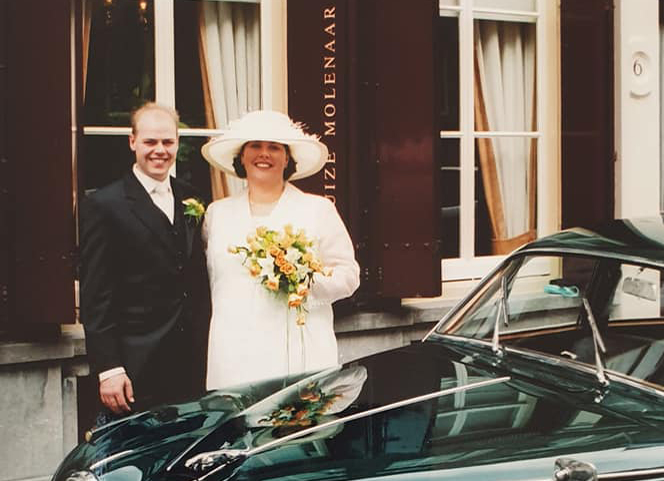 Bruidspaar De Bruijn - Schimmel - 25 augustus 2000 voor Huize Molenaar